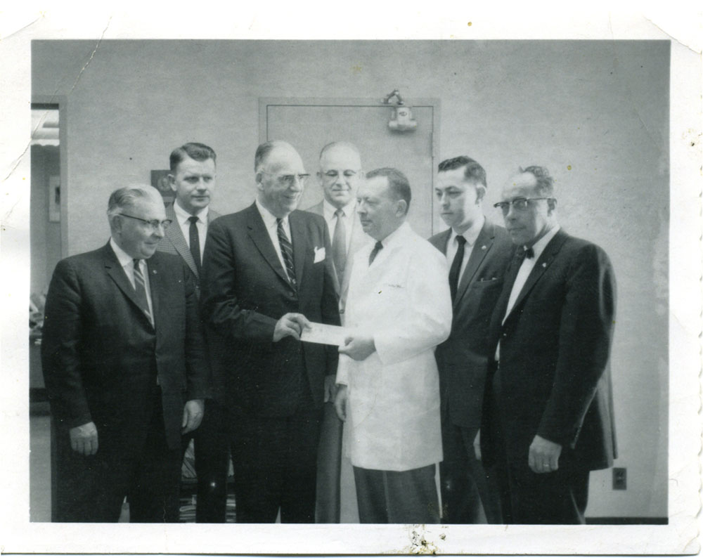 Photo of Lions check presentation in 1961.