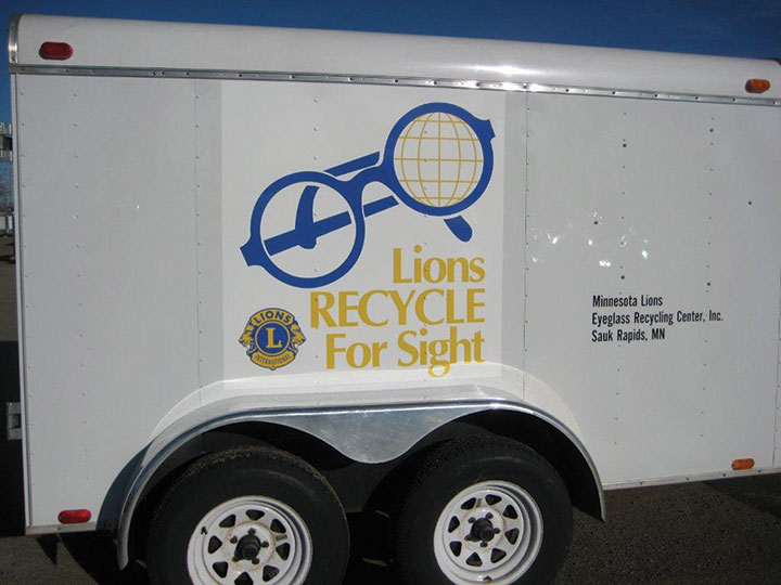 Image of used eyeglass collection trailer