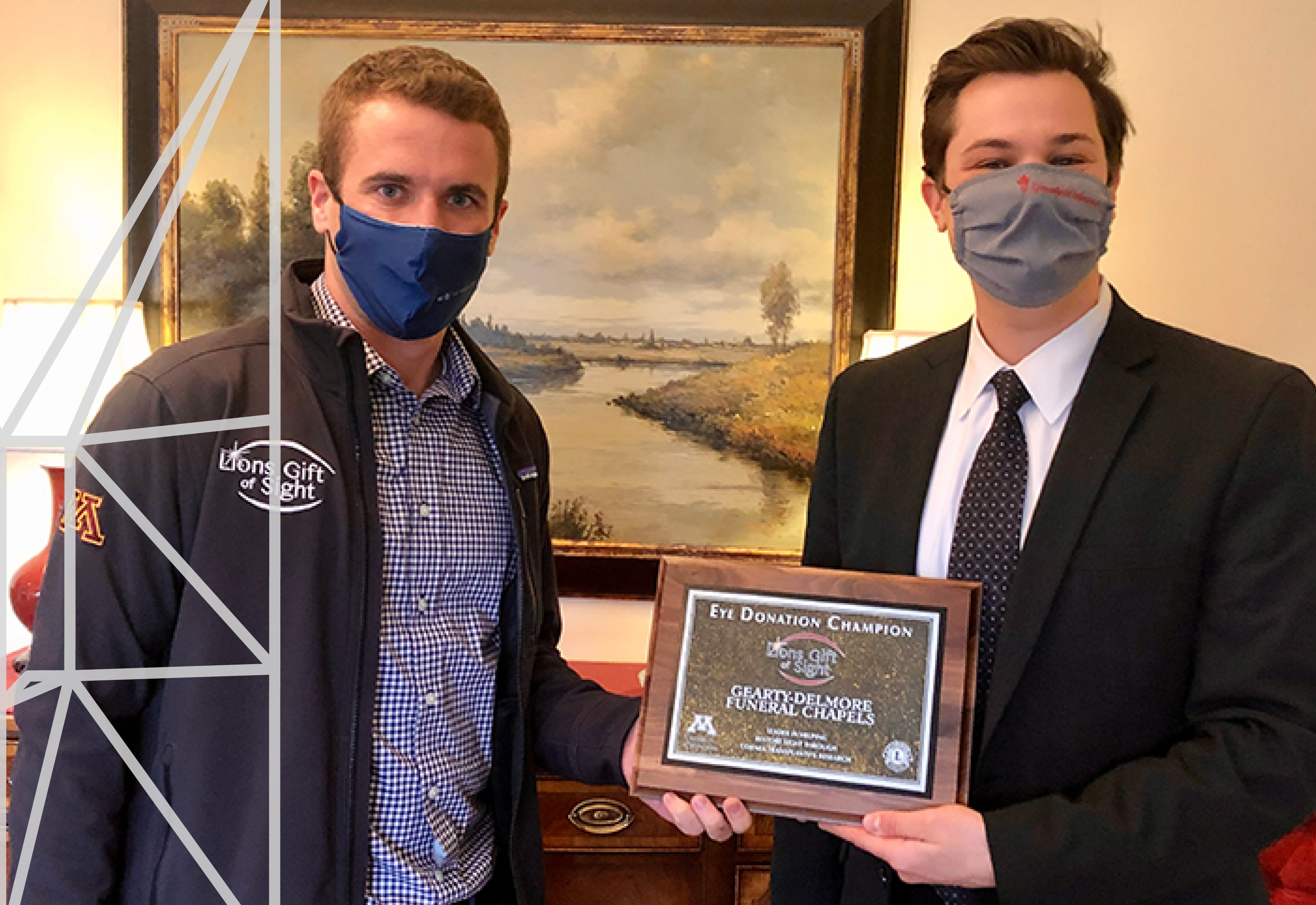 Image of Eye Tissue Recovery Manger Patrick Becker and Funeral Director Matt of the Gearty-Delmore Funeral Chapels.